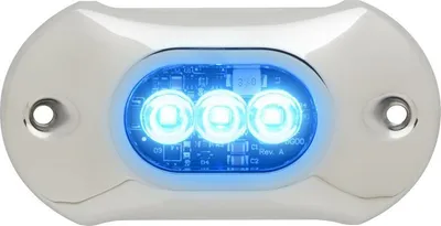 Image de Lampe sous-marine à LED 3x bleue, 800 lm, 12/24V, Attwood 65UW03B-7