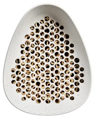Bienenhotel 18 cm, recycelter Kunststoff, Fasergrau