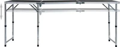 Obrázek produktu pro vidaXL Skládací kempingový stůl Grey Aluminium 180 x 60 cm