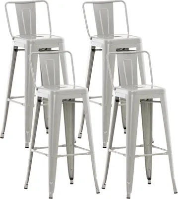 Produktbild von 4er Set Barhocker HLO-CP38  silber