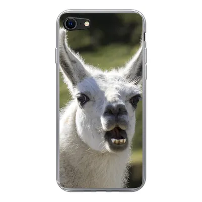 Produktbild von MuchoWow® Handyhülle Schutzhülle Hülle für iPhone SE 2020 Lama - Lustig - Kinder - Jungen - Mädchen - Kinder Silikon Softcase Handy Hülle - Kartenbesitzer