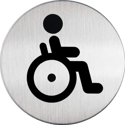 Zdjęcie produktu dla DURABLE PICTO piktogram ''WC dla osób niepe?nosprawnych'' Ø 83 mm, Srebrny, 490623