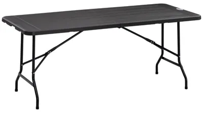 Zdjęcie produktu dla Składany stół ogrodowy na 6 osób | Kolor: ciemnoszary | Wymiary: 75,5 x 180 x 73 cm
