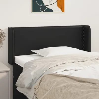 Produktbild von The Living Store Kopfteil mit Ohren Schwarz 83x16x78/88 cm Kunstleder