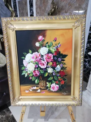 Image de Peinture à l'huile, tableau, œuvre d'art, peinture à l'huile, fait à la main, dimensions : 54 x 64 cm.