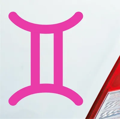 Produktbild von Auto Aufkleber Gemini Zwilling Sternzeichen Sterne Horoskop 8x10 cm Pink Sticker Heckscheibenaufkleber