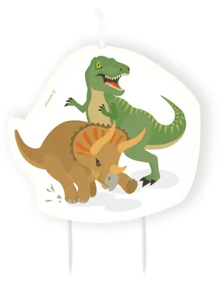 Geburtstagskerze Dinosaurier, mehrfarbig, 7,5 cm x 8,2 cm
