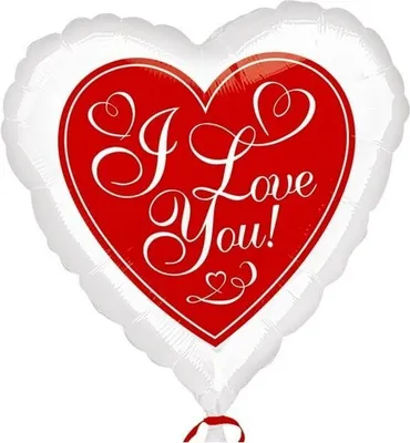 Produktbild von 1 Folienballon I love you Herz rot weiß 43 cm Valentinstag ungefüllt Ballongas geeignet