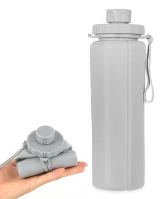 Image de Solidchoice - Bouteille en silicone pliable de 600 ml, idéale pour le sport et les voyages