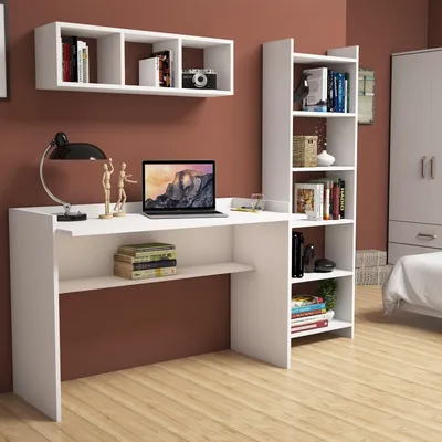 Produktbild von Skye Decor, Hera, Schreibtische, Weiß, Melamin-Spanplatte, 118 x 80 x 58 cm