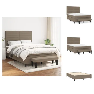 Produktbild von vidaXL Boxspringbett mit Matratze Taupe 140x190 cm Stoff -  Betten & Bettgestelle