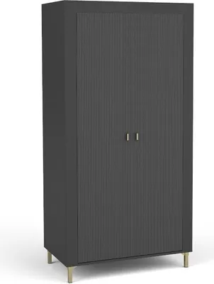 Produktbild von Kleiderschrank Mossa Mo1 Schrank 97X197X56 Cm 2 Türiger Schwarz