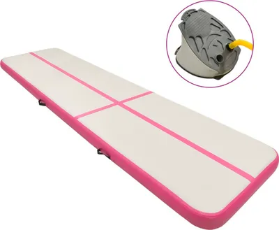 Produktbild von The Living Store Aufblasbare Gymnastikmatte mit Pumpe 800x100x20 cm PVC Rosa
