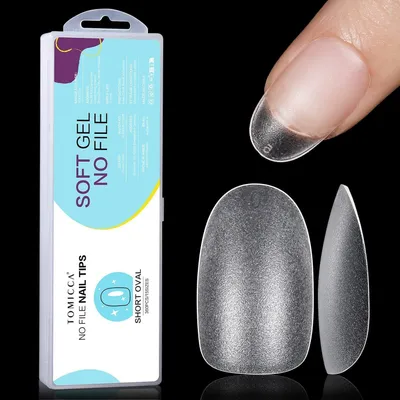 Productafbeelding van Nagelverlengingen van zachte gel, volledig dekkend, mat, ovaal, 360 stuks, 15 verschillende maten