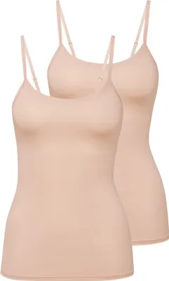 Produktbild von CALIDA Damen Spaghettitop, 2er Pack - Natural Comfort, Unterhemd, Top, Jersey, einfarbig Nude S (40/42)