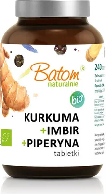 Produktbild von Kurkuma + Ingwer + Piperin  240 Tabletten – Batom