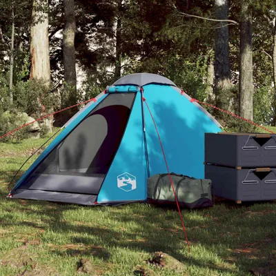 Image de Tente de camping dôme 2 personnes bleue étanche à l'eau