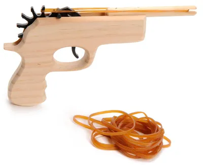 Obrázek produktu pro Dřevěná pistole Playwood s gumičkou