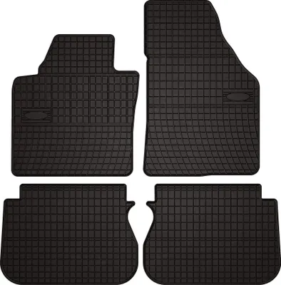Image de Tapis de sol voiture en caoutchouc pour Volkswagen Touran I (2004-2010, monospace) Noir, lot de 4 pièces, fixations
