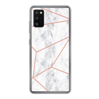 Produktbild von MuchoWow® Handyhülle Schutzhülle Hülle für Samsung Galaxy A41 Marmor - Roségold - Weiß Silikon Softcase Handy Hülle - Mobiltelefon