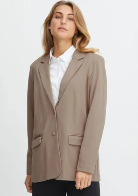 Produktbild von fransa FRLANO Damen Blazer Longblazer Jacke mit Reverskragen und Knopf mit Stretch