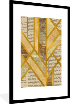 Produktbild von MuchoWow® Gerahmtes Poster Marmor - Vintage - Gold 60x90 cm - Poster mit Schwarzem Bilderrahmen Wandposter Rahmen Foto Bilder - Dekoration - Wandposter Wohnzimmer - Hochwertig