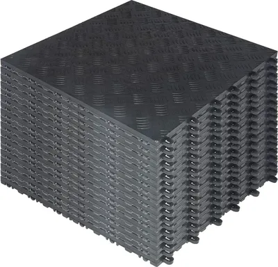 Produktbild von Nisorpa Bodenfliesen, PVC 40 x 40 cm, 18 mm stark, 20 Stück, schwarz