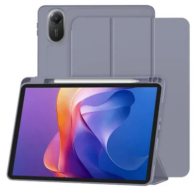 Zdjęcie produktu dla Techsuit Trifold etui z podstawką rysik do Xiaomi Redmi Pad 2 - fioletowe