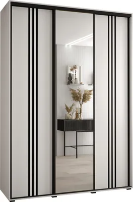 Produktbild von MEBLE KRYSPOL Davos 7 Schrank, drei Türen - 235,2x180x45 cm - Weiß Weiß Schwarz