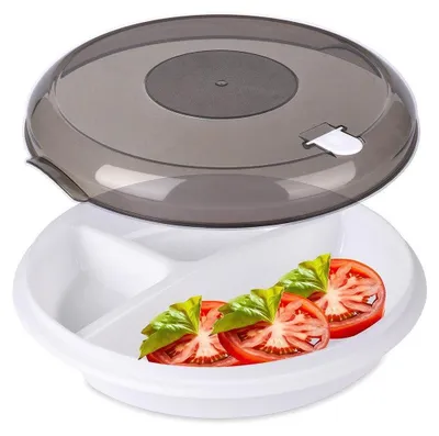 Image de Boîte à lunch allant au micro-ondes avec sections et évent de vapeur