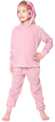 Image de Pyjama à manches longues en coton pour enfants (filles et garçons) Ladeheid, pyjama coloré avec motif animalier, déguisement à capuche LA40-236 (cochon rose, tailles 146-152)