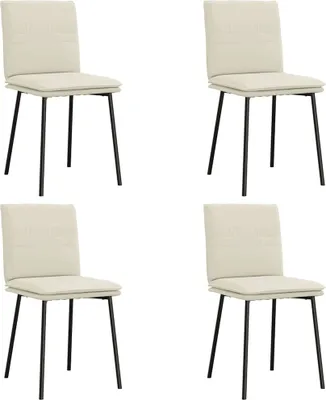 Image de Chaises à manger lot de 4 Crème Velours