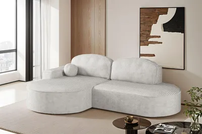 Produktbild von Kaiser Möbel Ecksofa mit Schlaffunktion und Bettkasten Modena Runden stoff Poso Beige Links