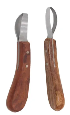 Produktbild von Schlaufenhufmesser AMKA Rinnmesser mit Holzgriff Farrier Loop knife