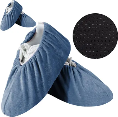 Produktbild von Mehrweg Schuhüberzieher 4 Paar, Waschbare Überschuhe mit Rutschfester Sohle, Elastisch für Erwachsene, Ideal für Boden- & Teppichschutz