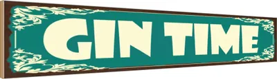 Produktbild von vianmo Holzschild 10x46 cm Gin Time Alkohol