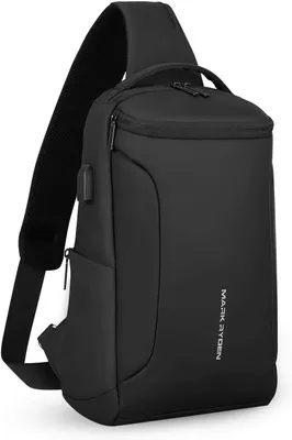 Obrázek produktu pro Voděodolná taška přes rameno - Crossbody taška - Ochrana proti krádeži - Pánský batoh - Multifunkční - 38x23x14 cm, lehký - Batoh