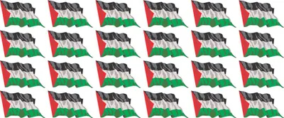 Produktbild von Mini Aufkleber Set - Pack wehend - 33x20mm - selbstklebender Sticker - Palestina - Flagge / Banner / Standarte fürs Auto, Büro, zu Hause und die Schule - 24 Stück