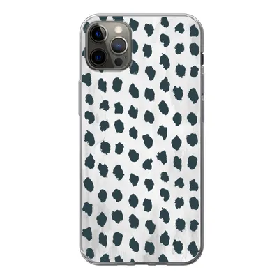 Produktbild von MuchoWow® Handyhülle Schutzhülle Hülle für iPhone 13 Pro Max Polka dots - Schwarz - Marmor Silikon Softcase Handy Hülle - Mobiltelefon