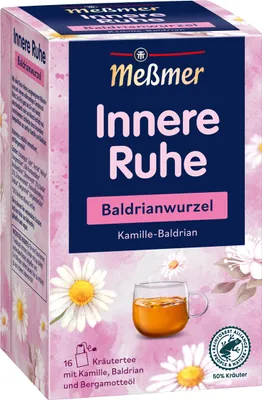 Obrázek produktu pro Meßmer Inner Peace Heřmánkový olej s kozlíkem lékařským a bergamotem 16 sáčků