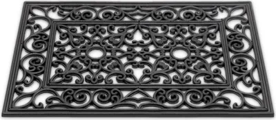 Immagine prodotto di Zerbino in gomma dura ornamenti rettangolare 40x60 cm nero