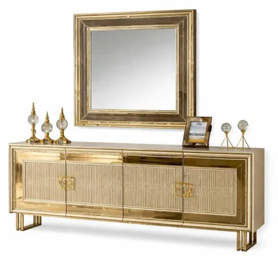 Image de Buffet élégant pour salle à manger, avec miroir, design moderne. Meuble