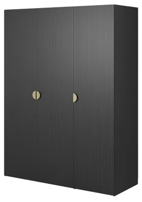 Produktbild von Selsey Moonir - Kleiderschrank 3-türig mit 2 Kleiderstangen, 150 cm, schwarz