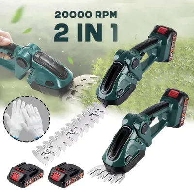Immagine prodotto di Tagliasiepi e decespugliatore 2-in-1 - Potente tagliasiepi elettrico e decespugliatore - Lame SK5 a doppio taglio, lunghezza 22 cm - Larghezza di taglio 13 cm - Taglia rami fino a 8 mm - Set per due batterie da 18V