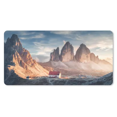 Produktbild von MuchoWow® Mauspad Mousepad Haus - Berge - Landschaft 60x30 cm - Mousepads - Maus Mat - Pad - Mausunterlage - Nachhaltig