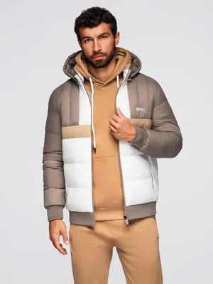 Produktbild von Ombre Clothing Winterjacke für Männer Transcex weiß-beige XL