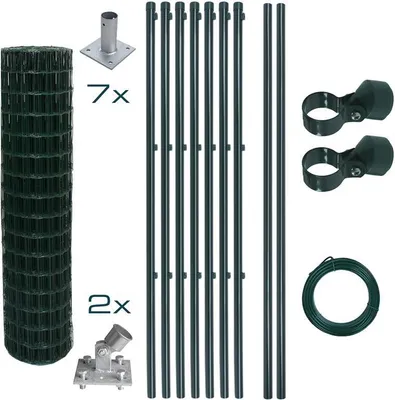 Produktbild von Schweißgitterzaun Komplettset 1,2 x 10m Zaunset Gartenzaun Aufschraubhülsen Zaun