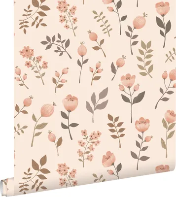 Produktbild von ESTAhome Tapete Blumen Hellrosa und Beige 53 cm x 10.05 m
