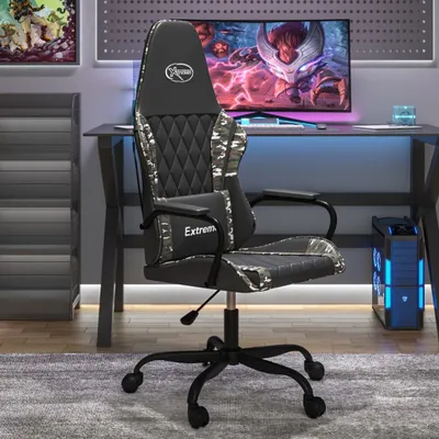 Produktbild von CLORIS Gaming-Stuhl Schwarz und Tarnfarben Kunstleder, 12,7 kg