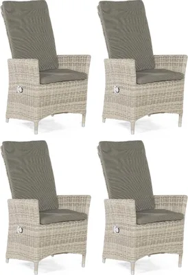 Produktbild von Sonnenpartner 4er-Set Garten-Sessel Solares Aluminium mit Polyrattan white-coral Gartenstuhl Hochlehner